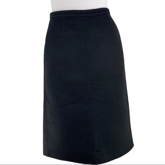 Prada Women's Black Wool Angora Designer Straight Quiet Luxury Skirt EU 42/W28 - Picture 2 of 9